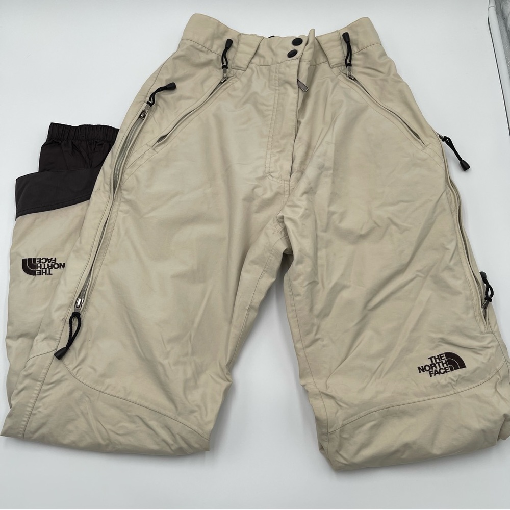 The North Face Women’s ski pants Size Medium Cream/Brown **Flaws**